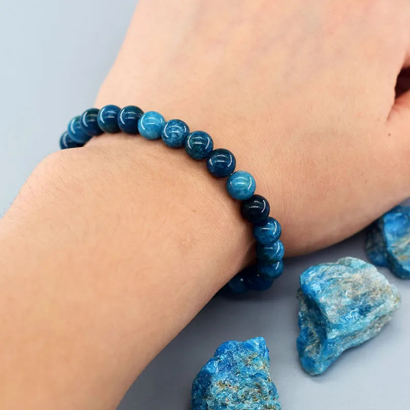 Original Reiki Blue Apatite Beads Bracelet