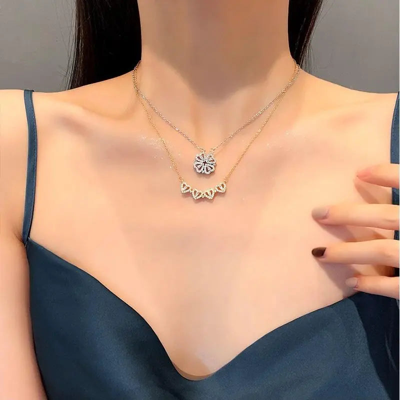 Fashion Magnetic Folding Heart Necklace