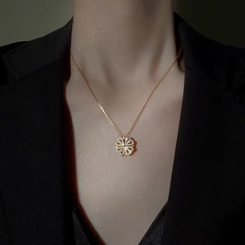 Fashion Magnetic Folding Heart Necklace