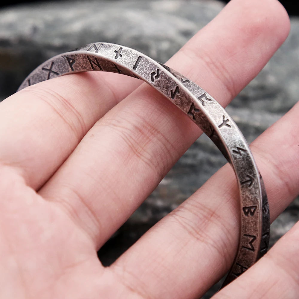 New Vintage Nordic Viking Twist Cuff Bangles For Men