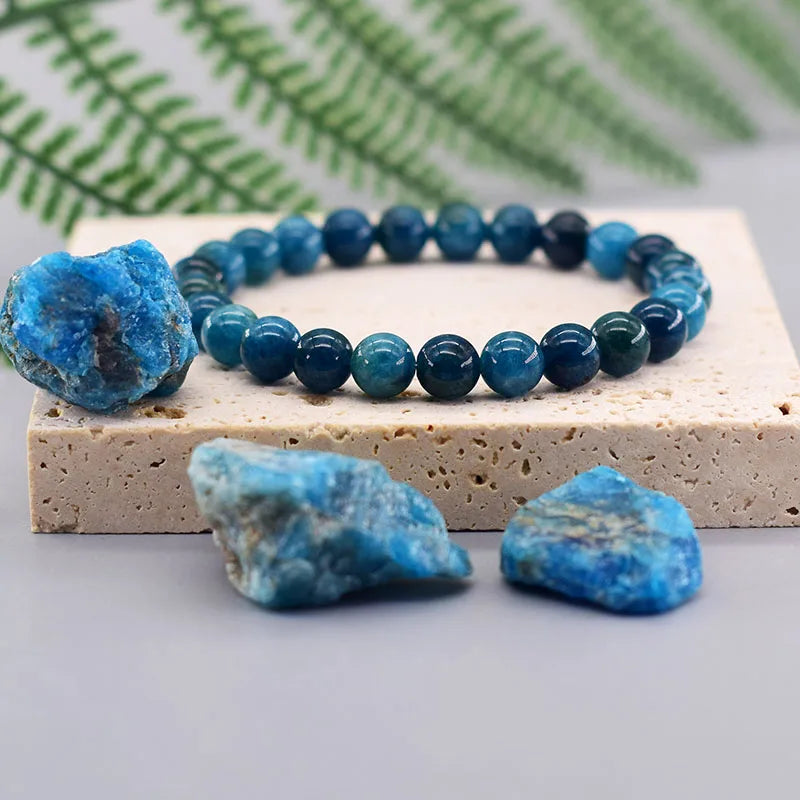 Original Reiki Blue Apatite Beads Bracelet