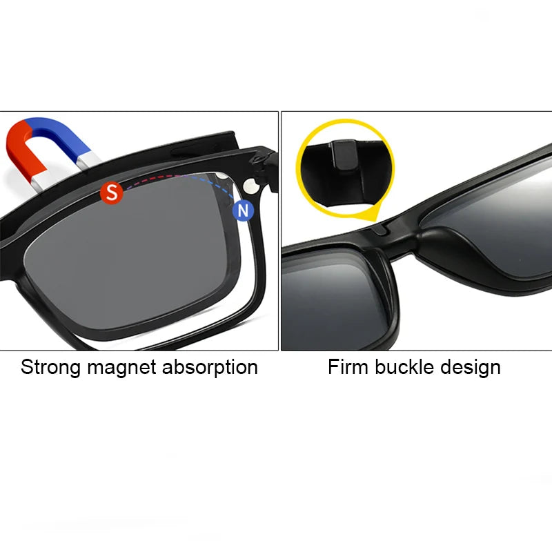 Retro Sunglasses With 5 Pcs Interchangeable Lenses