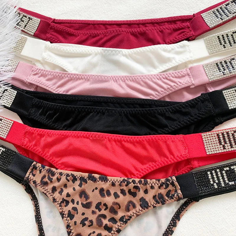 Sexy VS Letter Rhinestone Panties