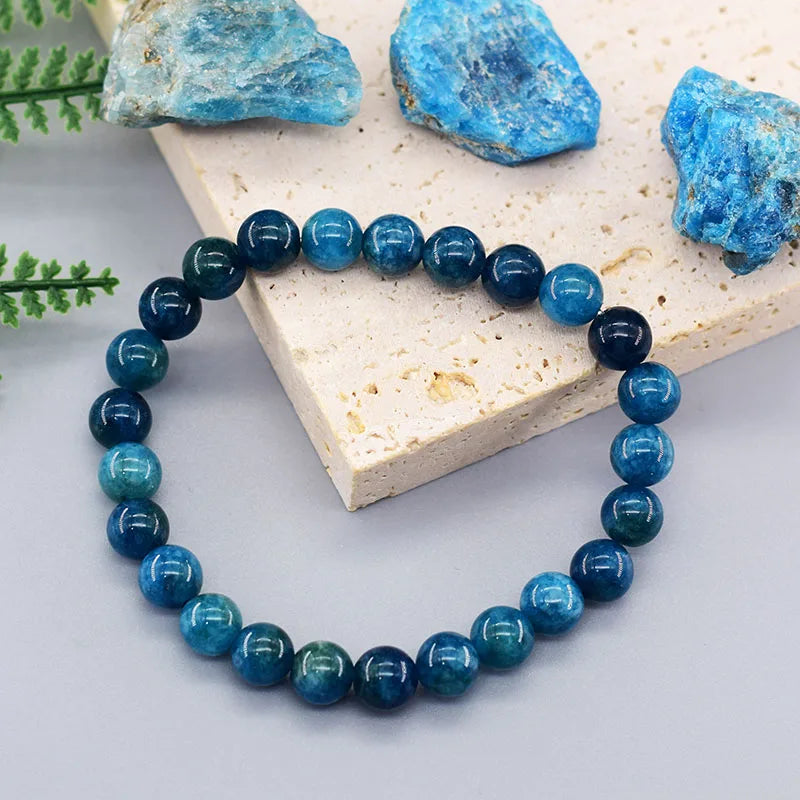 Original Reiki Blue Apatite Beads Bracelet