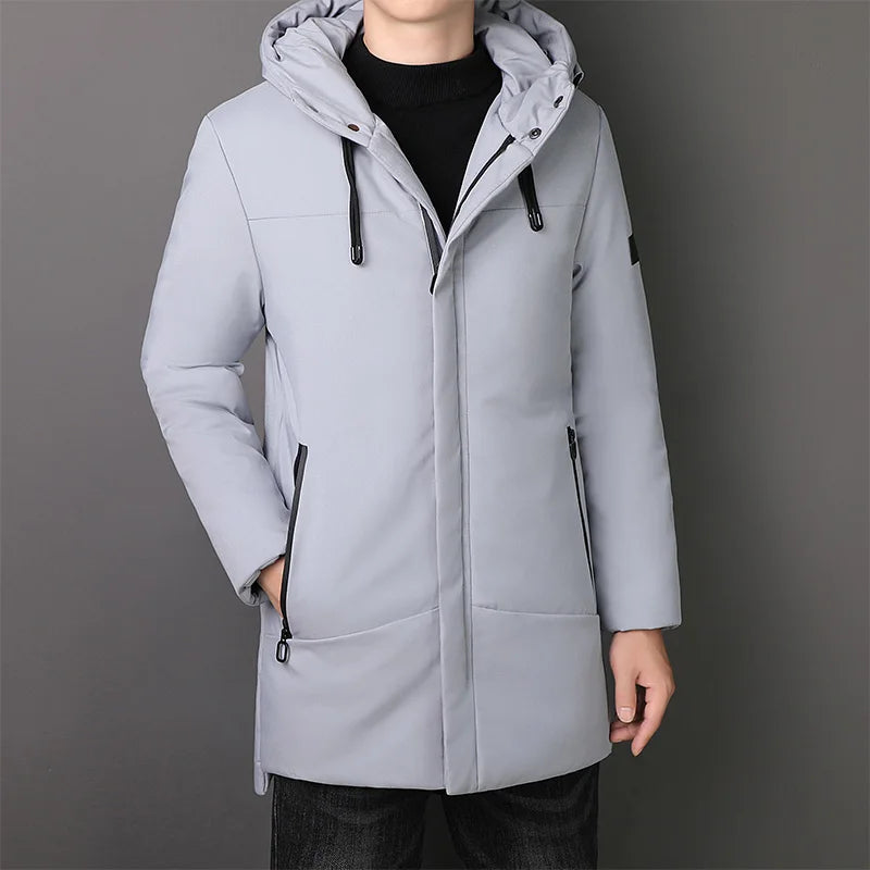 Long thick parka jacket hooded