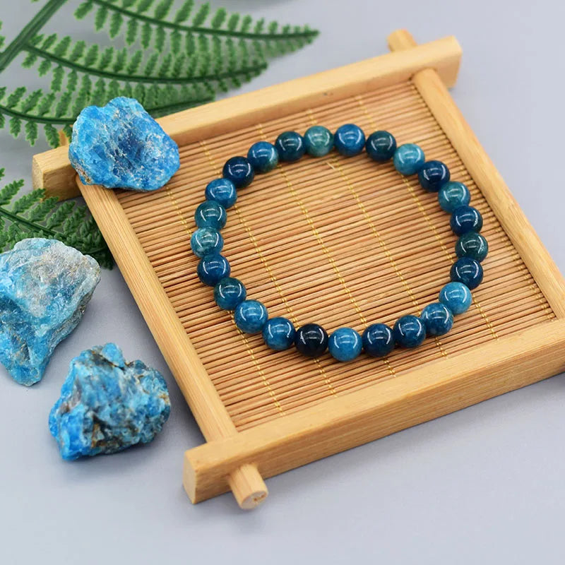 Original Reiki Blue Apatite Beads Bracelet