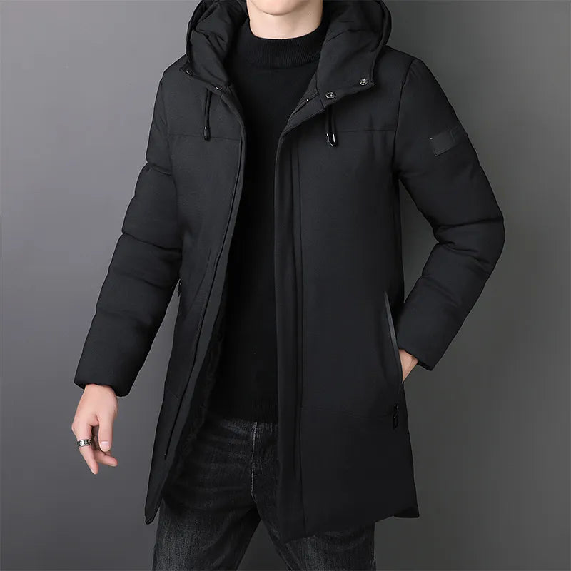 Long thick parka jacket hooded