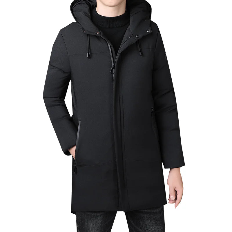 Long thick parka jacket hooded