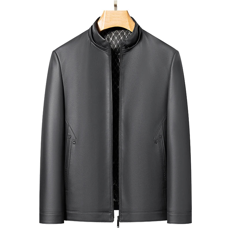 Natural Genuine Leather Down Coat